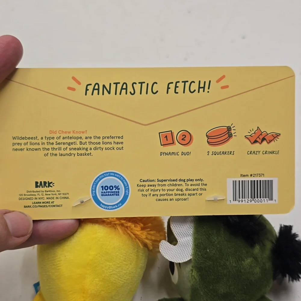 Bark Plush Dog Toy Pride‎ & Prey-Judice Sizw Small 0-20 Pounds NWT